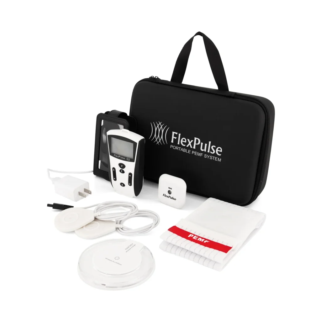 FlexPulse G2 complete set: portable PEMF therapy device with 2 coil pads
