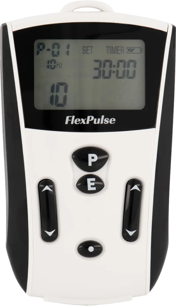 FlexPulse G2 device front view showing controls and display